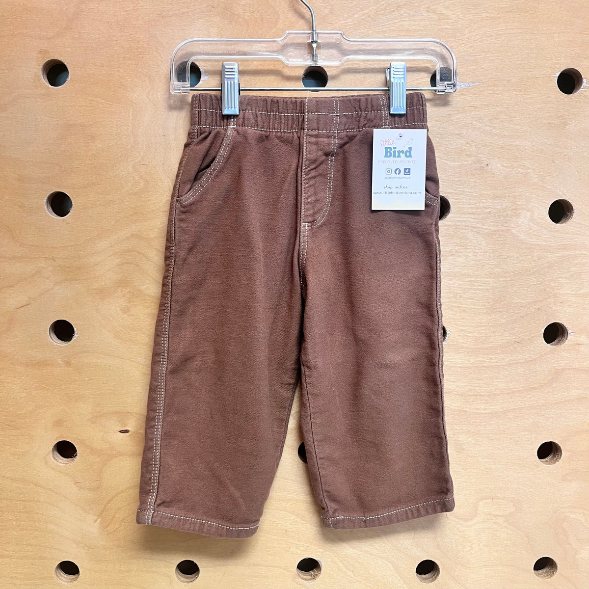 Brown Wide Leg Pull On Pants