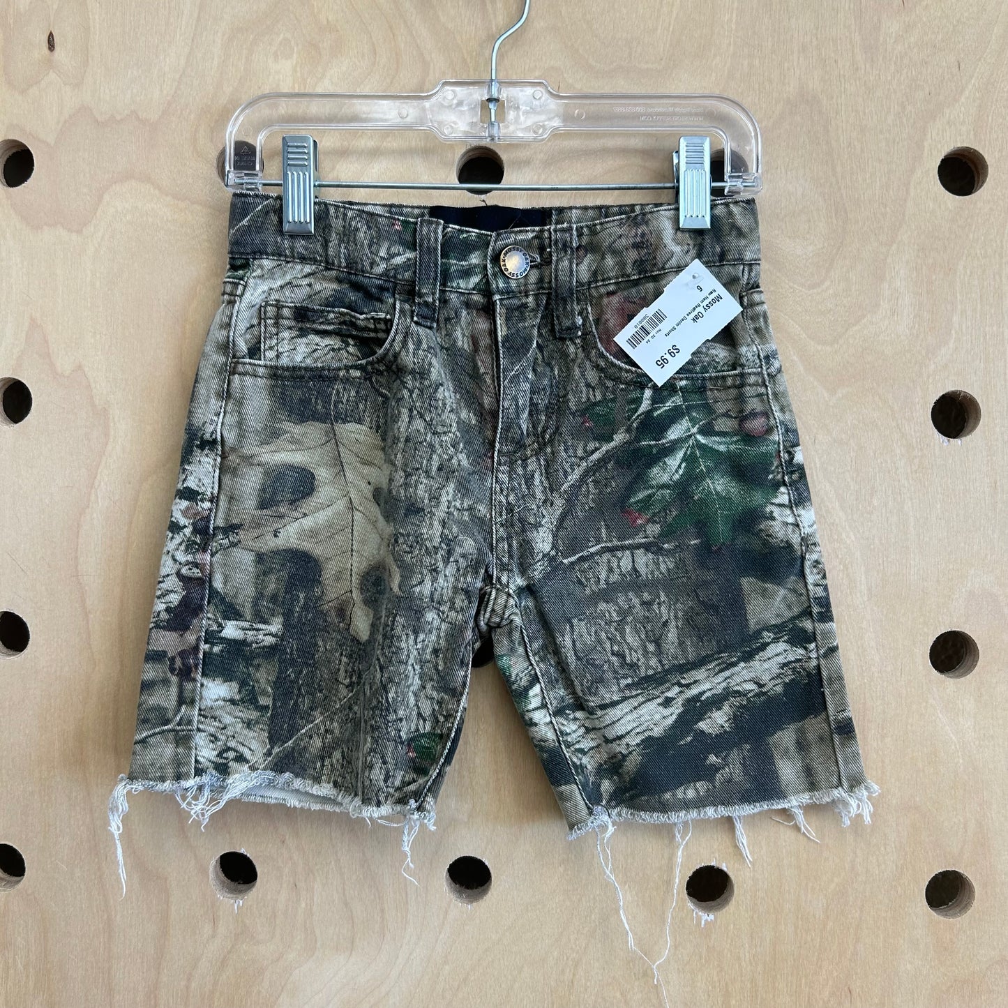 Raw Hem Realtree Denim Shorts