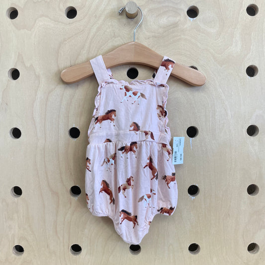 Pink Bamboo Horse Romper