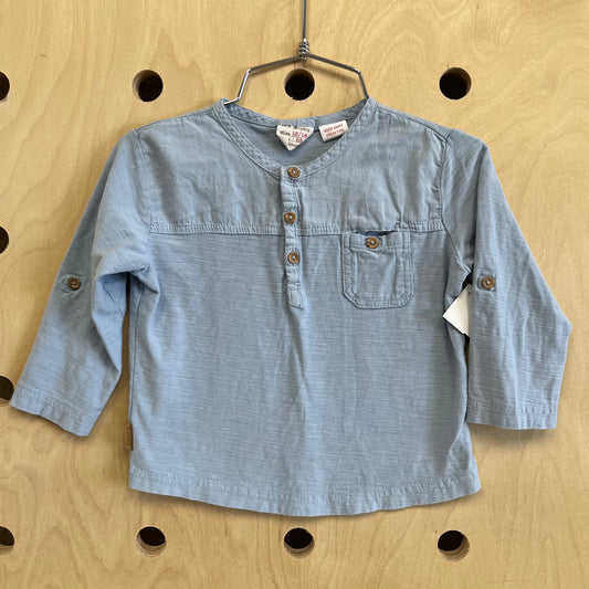 Blue Button Pocket Henley