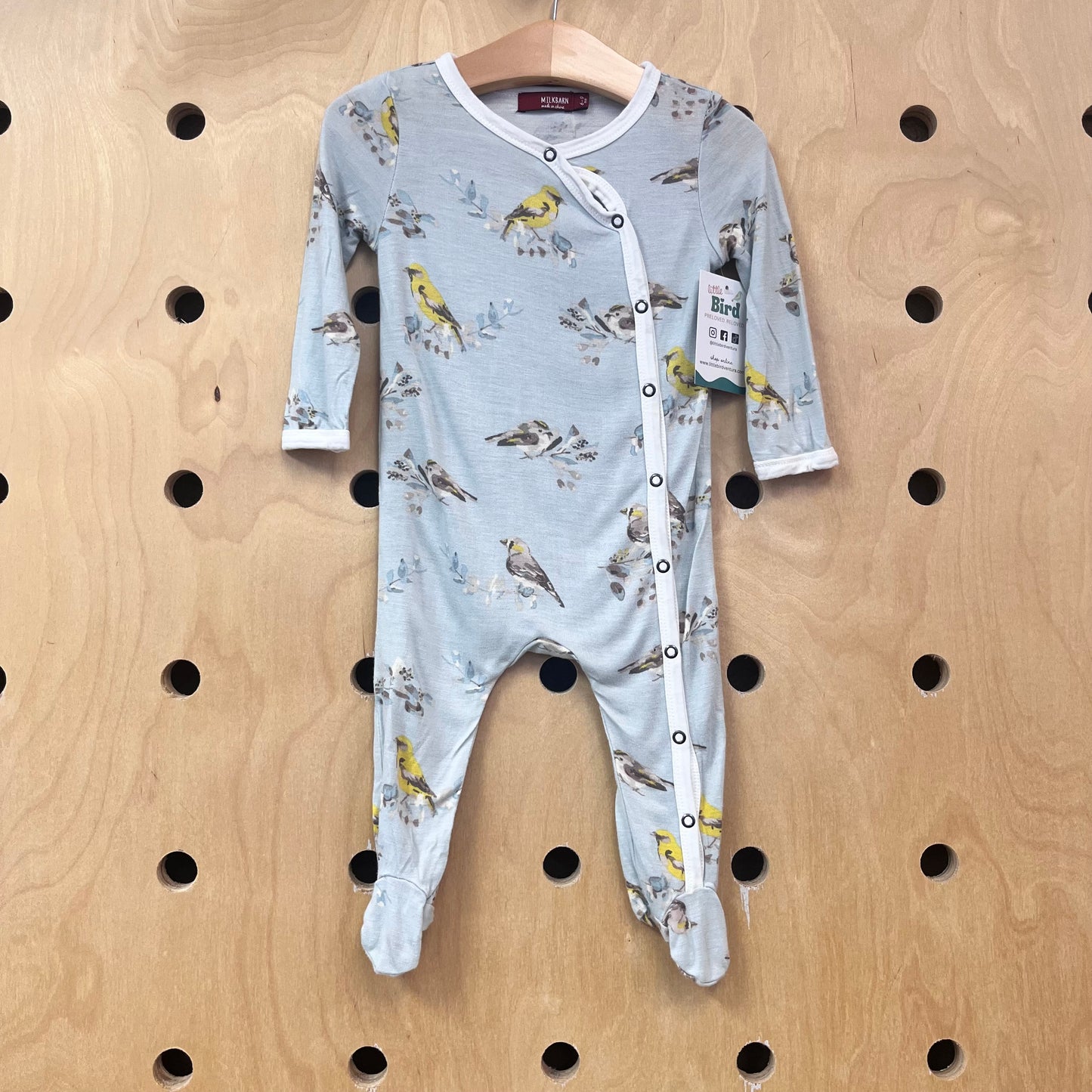Blue Birds Bamboo Footies