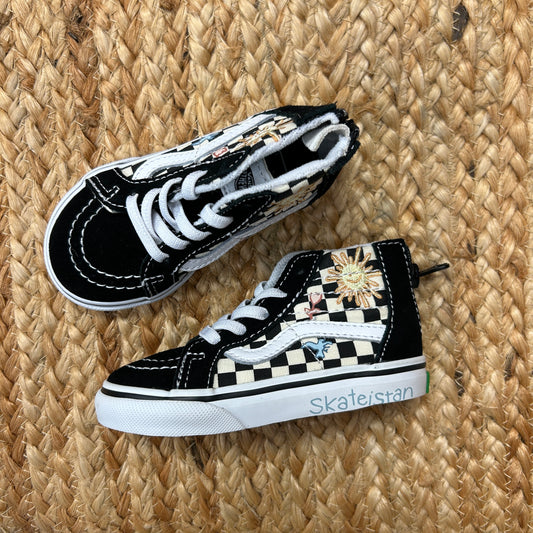 B&W Checkered Sk8-Hi Sneakers