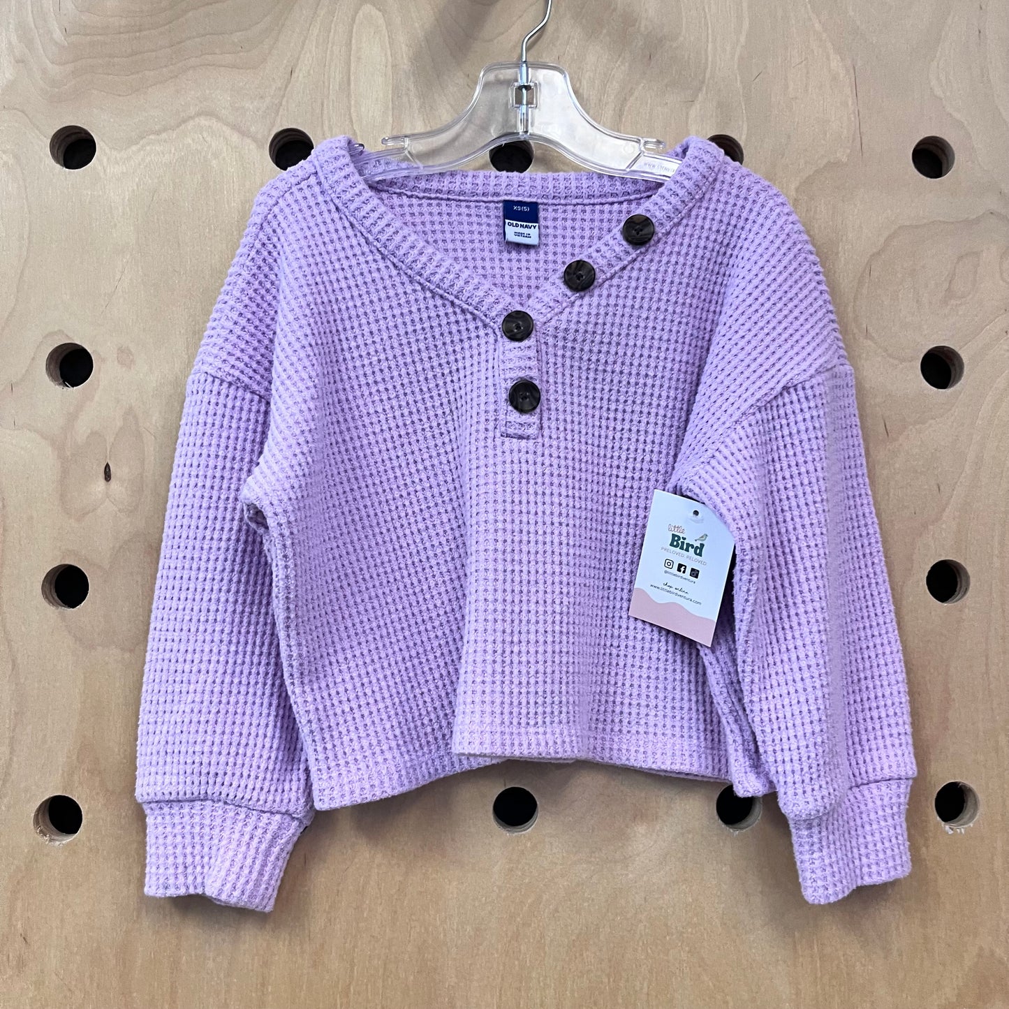 Lavender Waffle Knit Top
