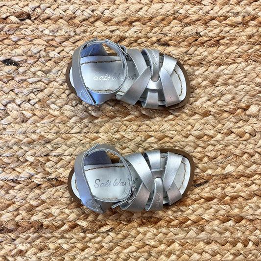 Silver Leather Fisherman Sandals