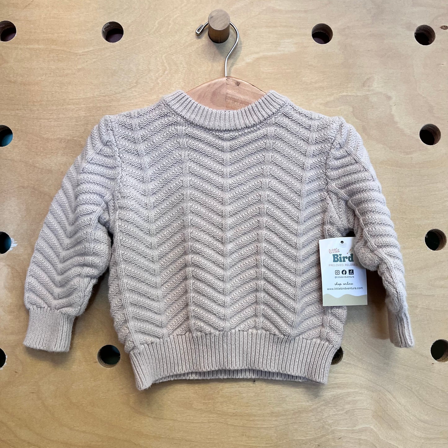 Tan Knit Cotton Sweater