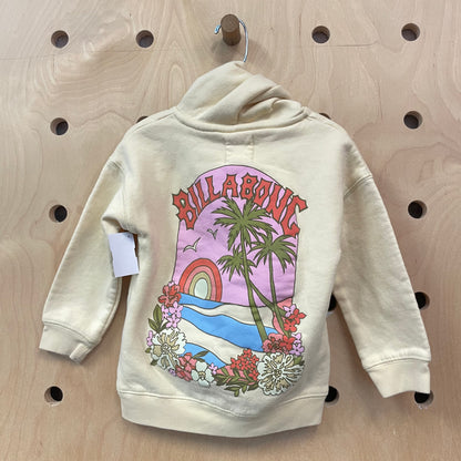 Yellow Palm Scene Hoodie Pullover