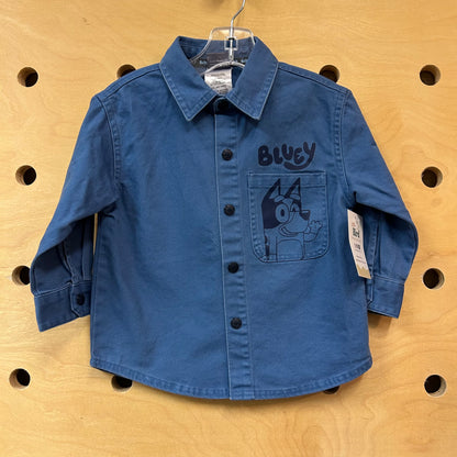Blue Soft Denim Bluey Snap Jacket