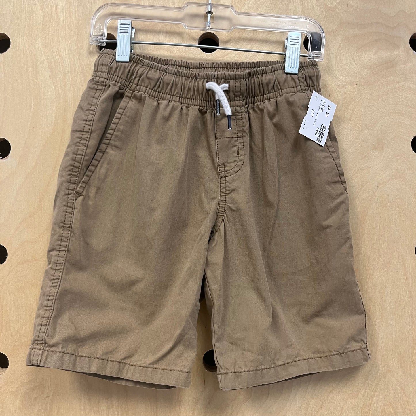 Tan Elastic Waist Shorts