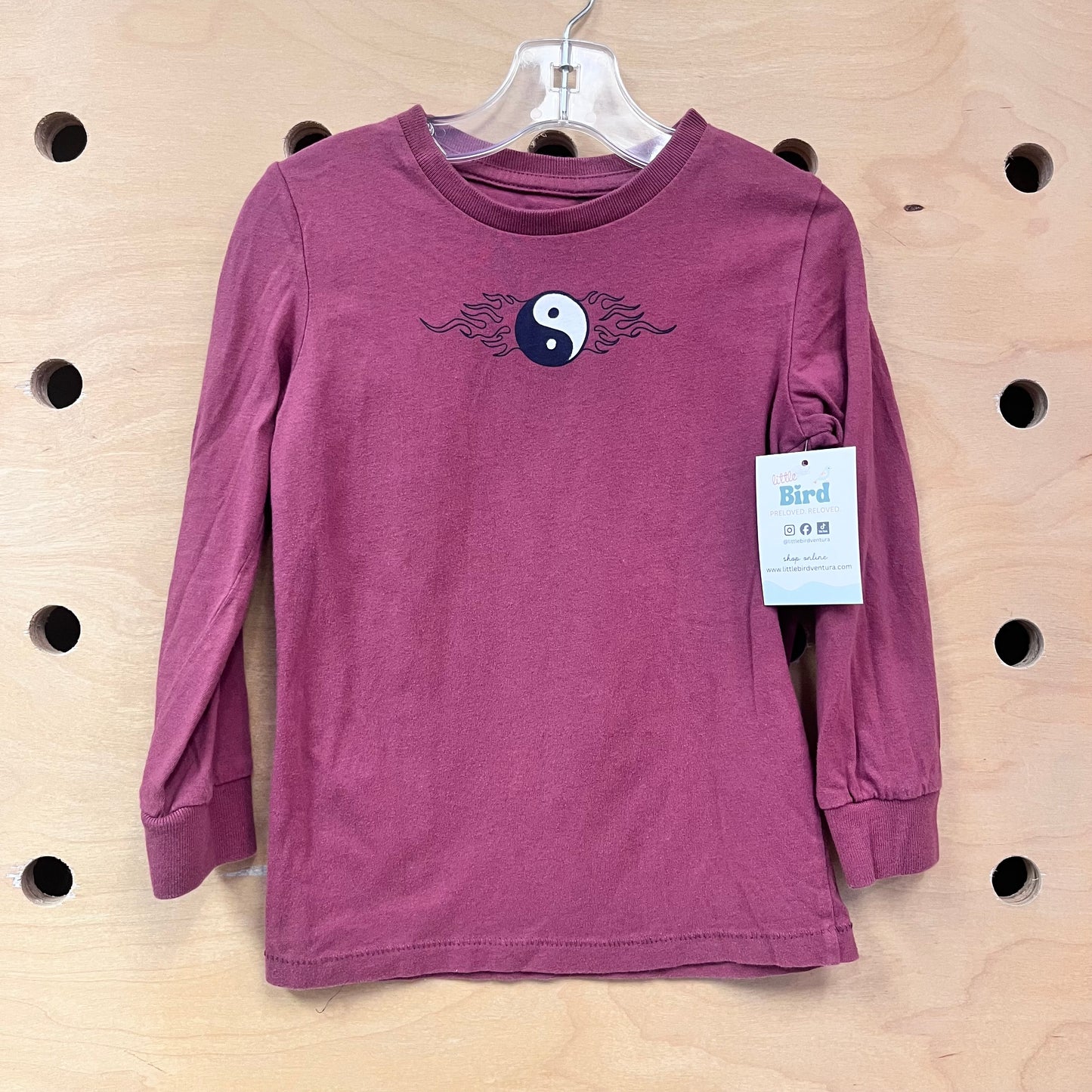 Maroon Yin Yang LS Tee