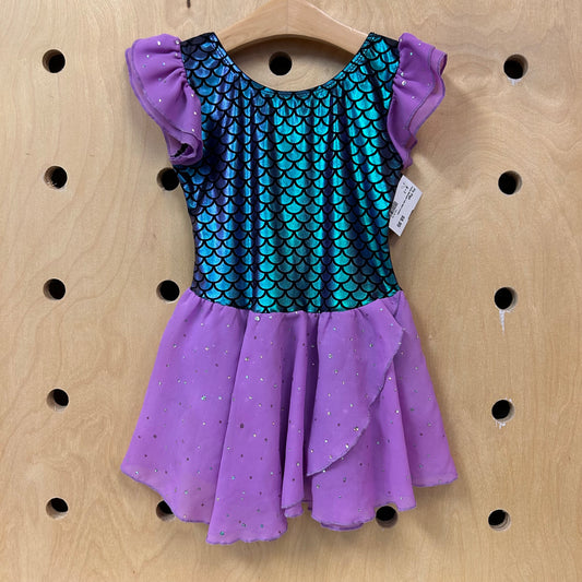 Purple Mermaid Tulle Skirt Leotard