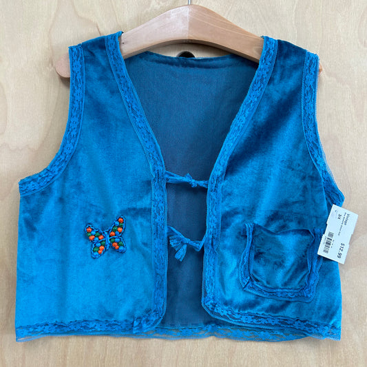 Blue Butterfly Velour Vest