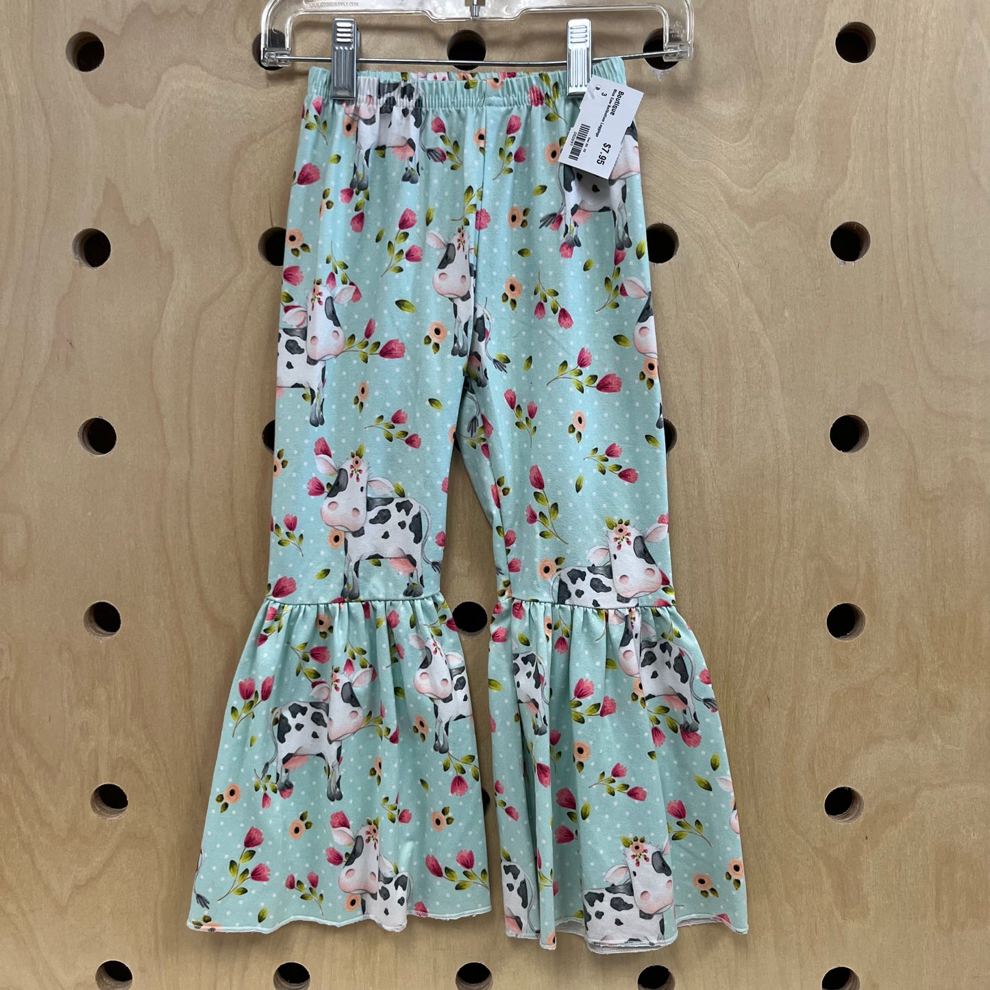Blue Cow Bellbottom Leggings
