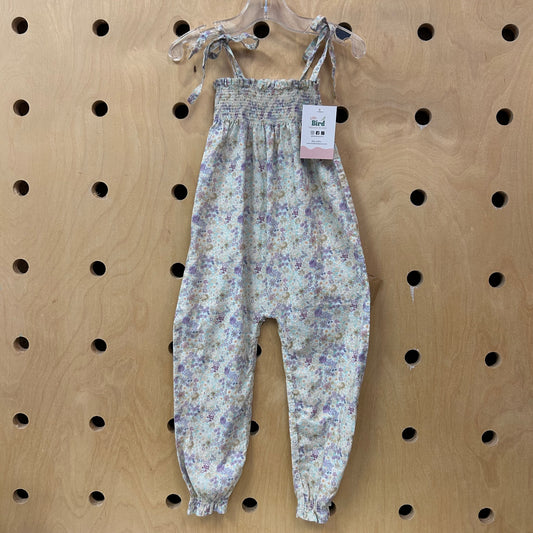 Floral Smocked Shoulder Tie Romper