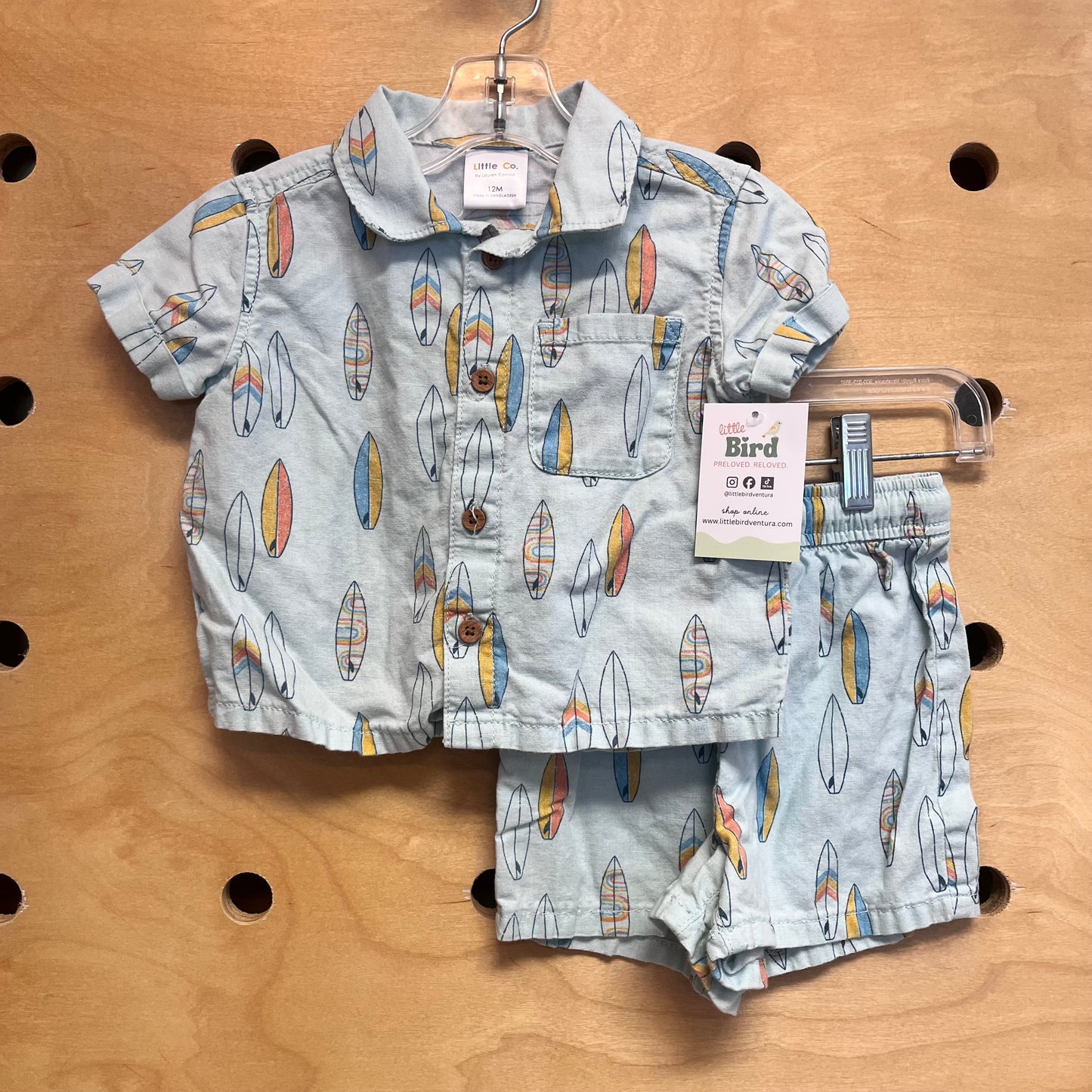 Blue Surfboards Button Up/Shorts