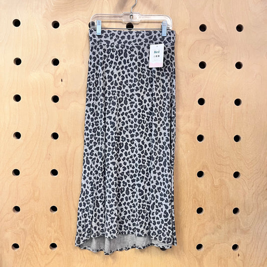 Grey Leopard Jersey Maxi Skirt