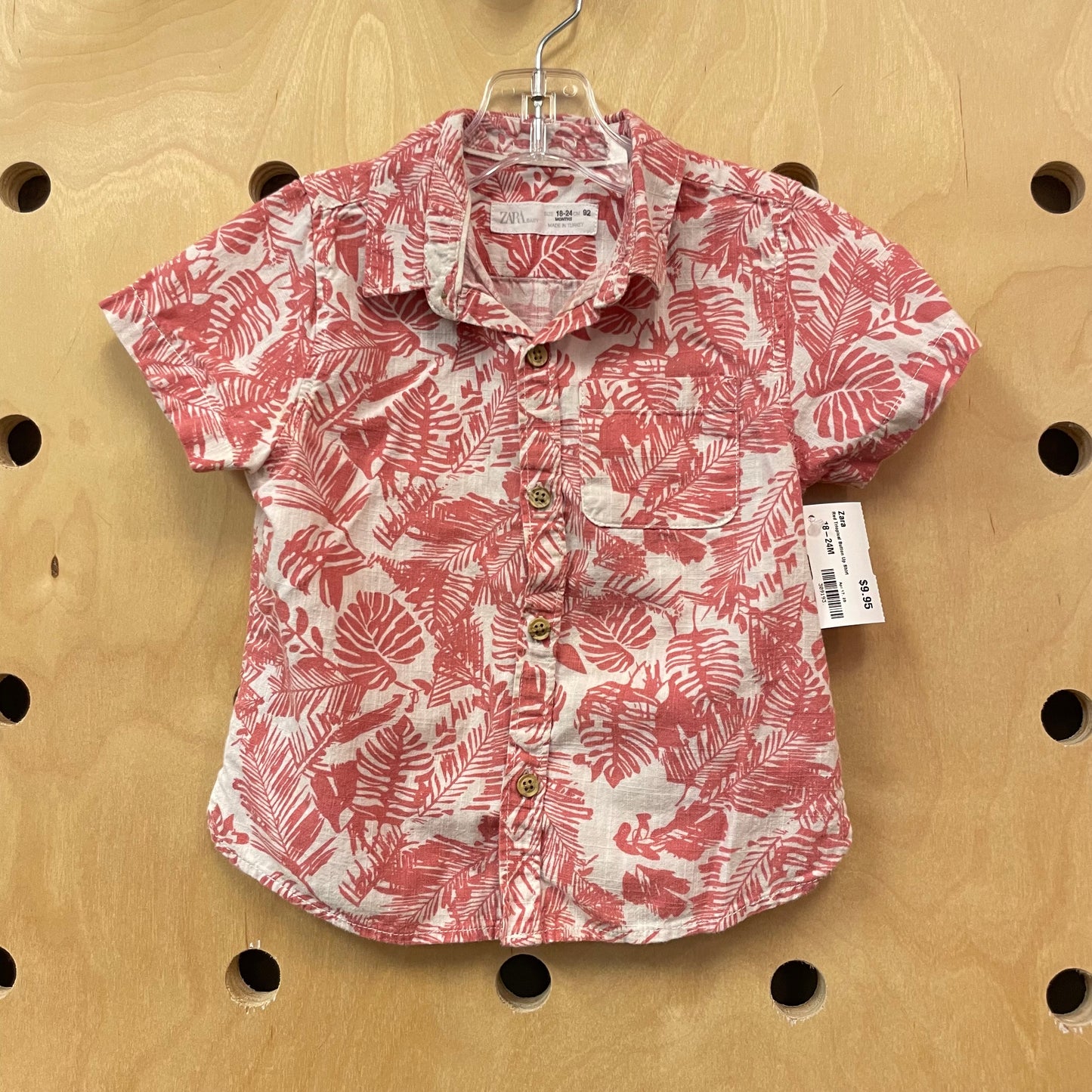Red Tropical Button Up Shirt