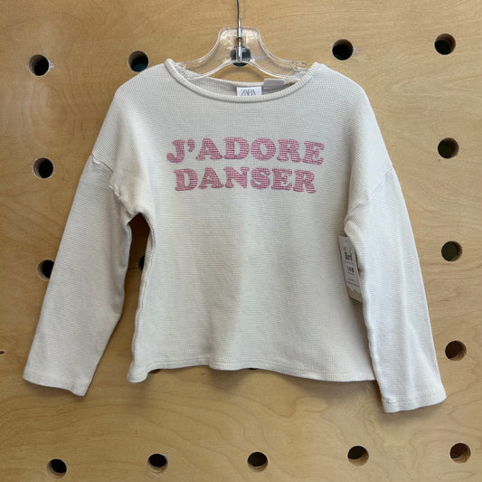 Cream & Metallic J'Adore Waffle Top