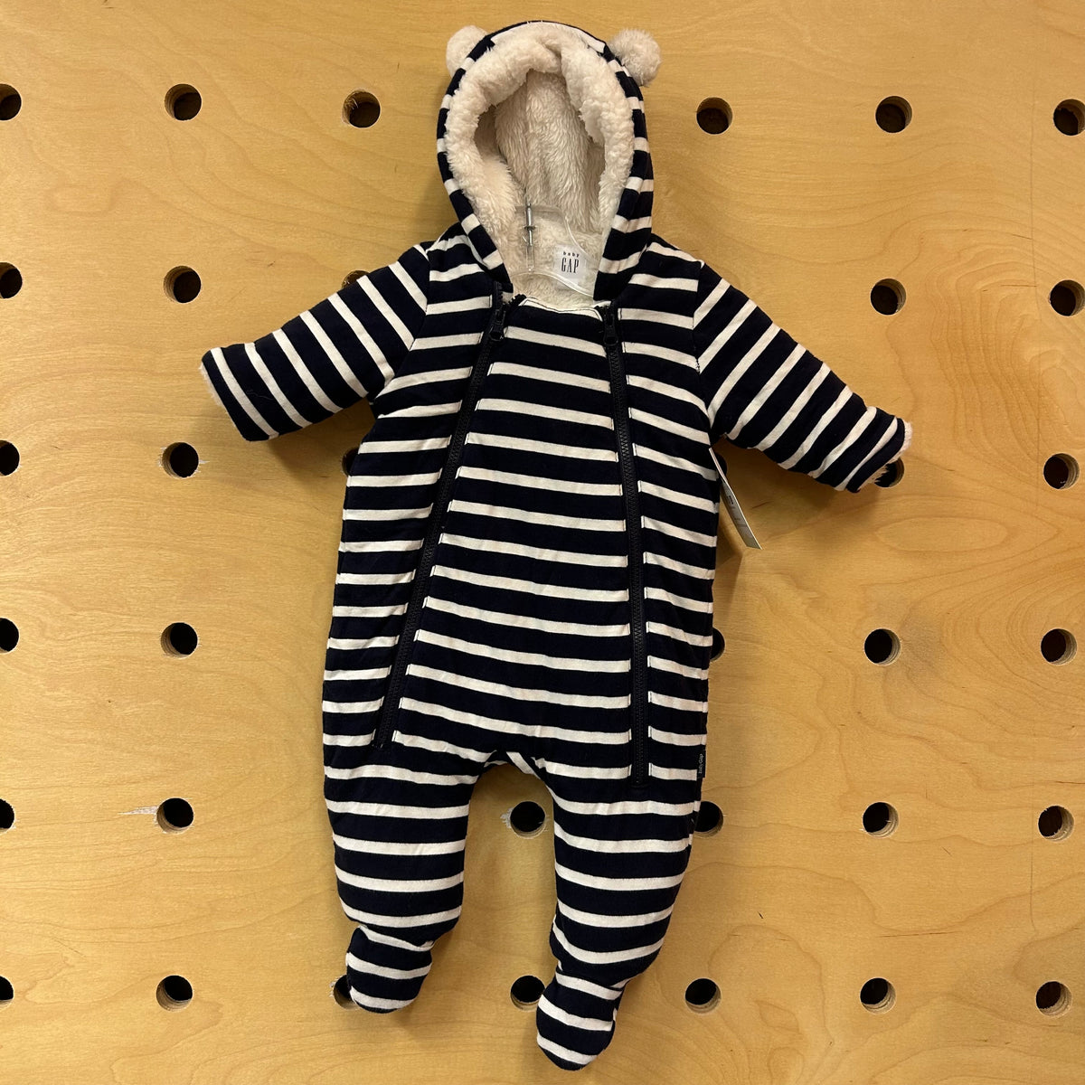 Blue/White Striped Hooded Bunting
