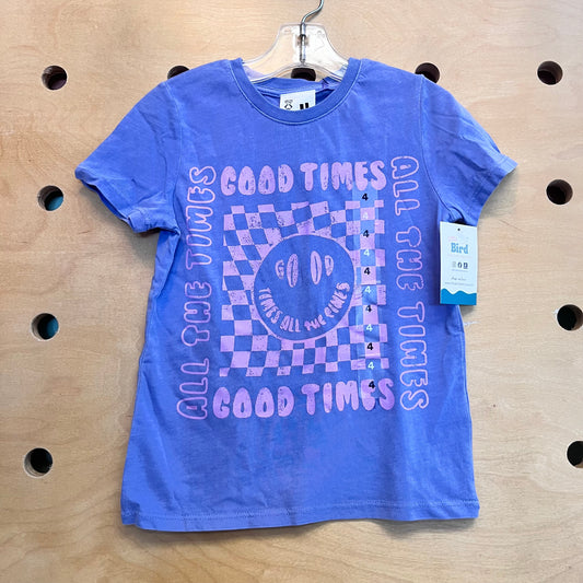 Purple Checkered Good Times Tee NEW!