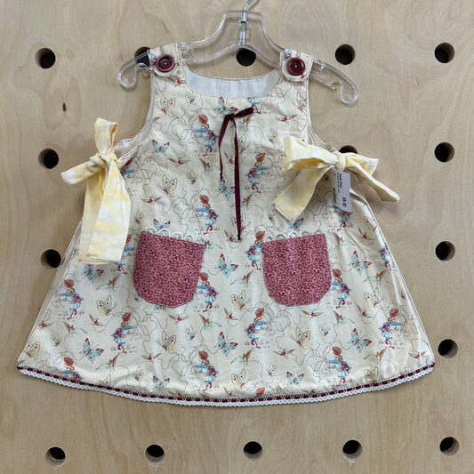 Cream Butterfly Apron Dress