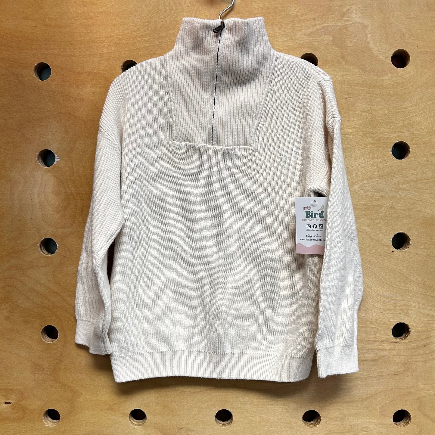Cream 1/4 Zip Sweater