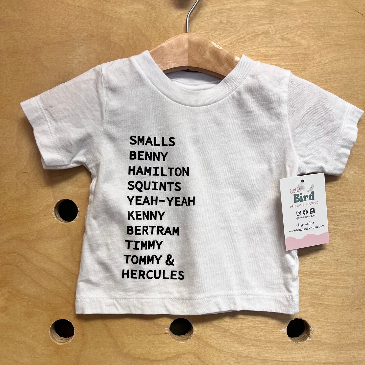White "The Sandlot' Boy Names Tee