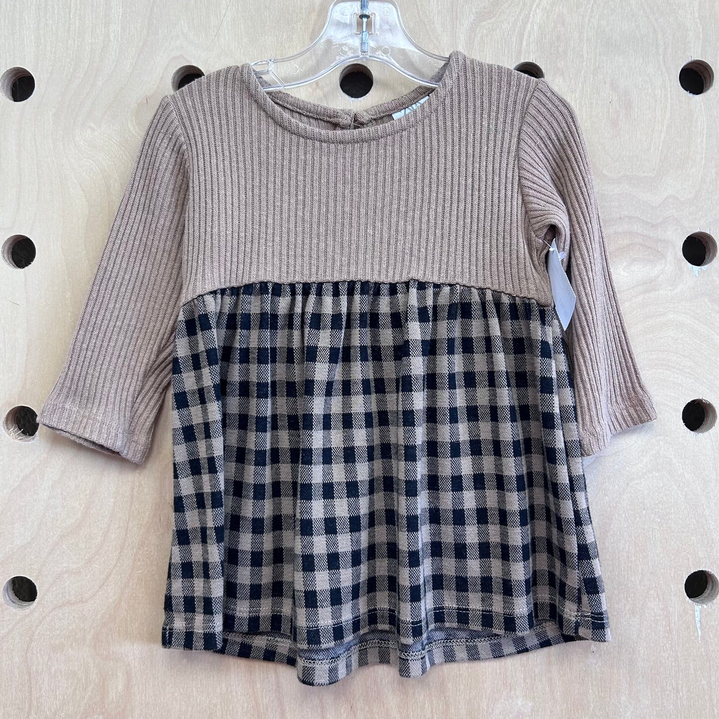 Brown & Black Checkered Dress