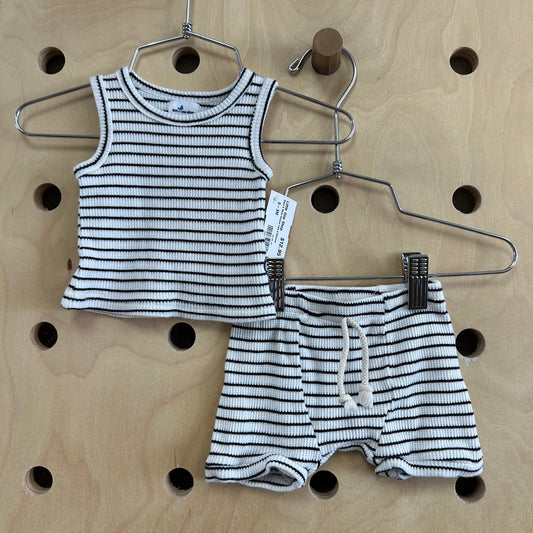 Black & White Striped Tank & Shorties