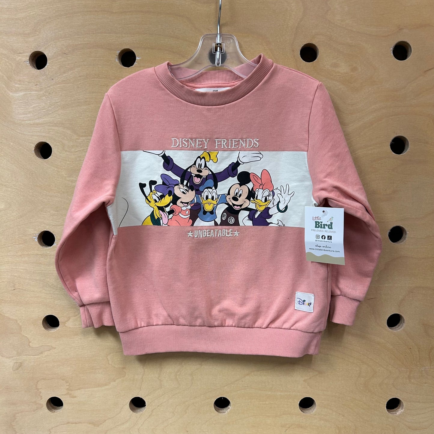 Pink Disney Friends Embroidered Sweatshirt