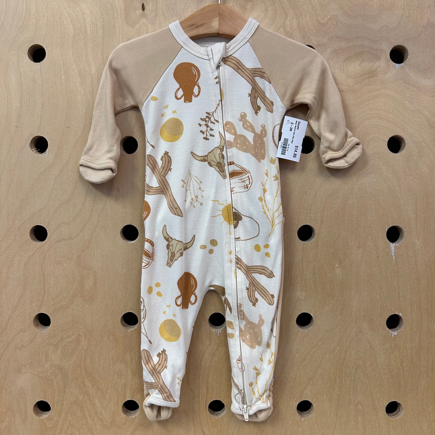 Beige Western Bum Flap Zippy