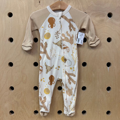 Beige Western Bum Flap Zippy