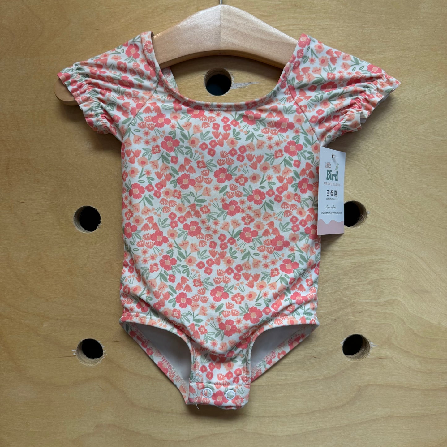 Peach/Pink Floral Swimsuit