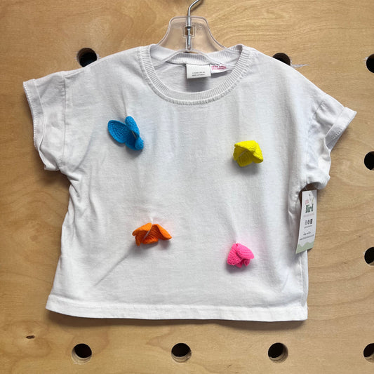 White Butterfly Boxy Tee