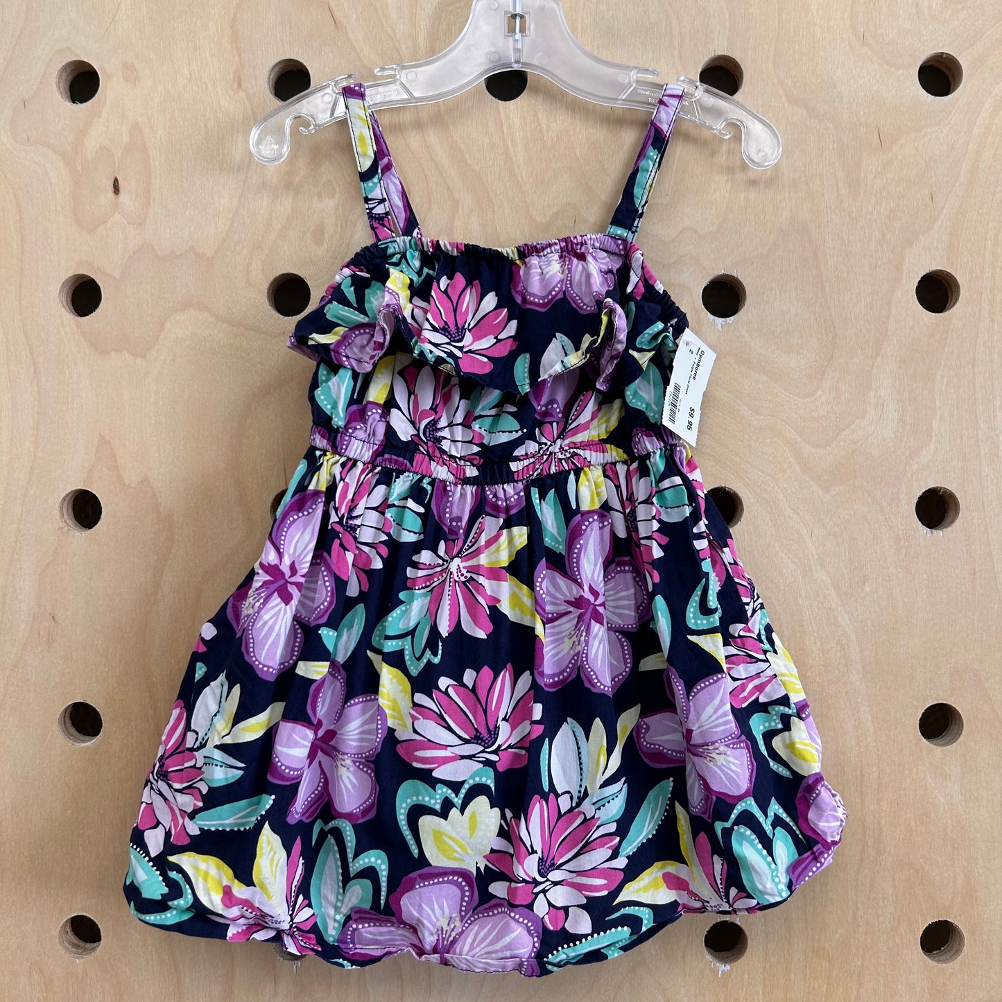 Navy + Purple Floral Dress