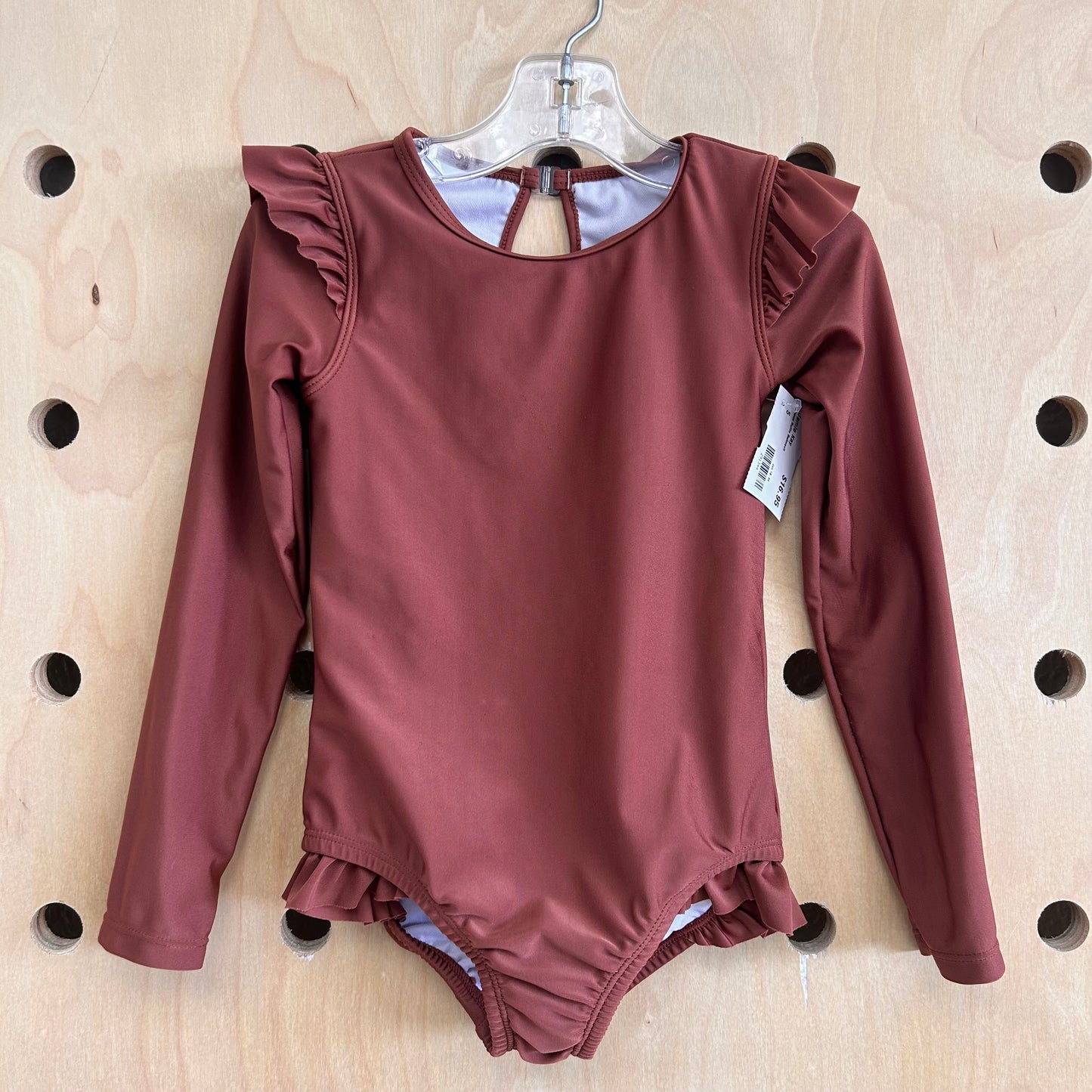 Brown Ruffle Swimsuit