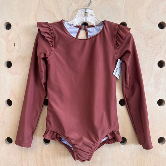 Brown Ruffle Swimsuit