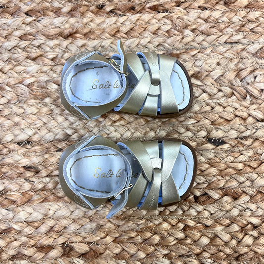 Gold Leather Fisherman Sandals