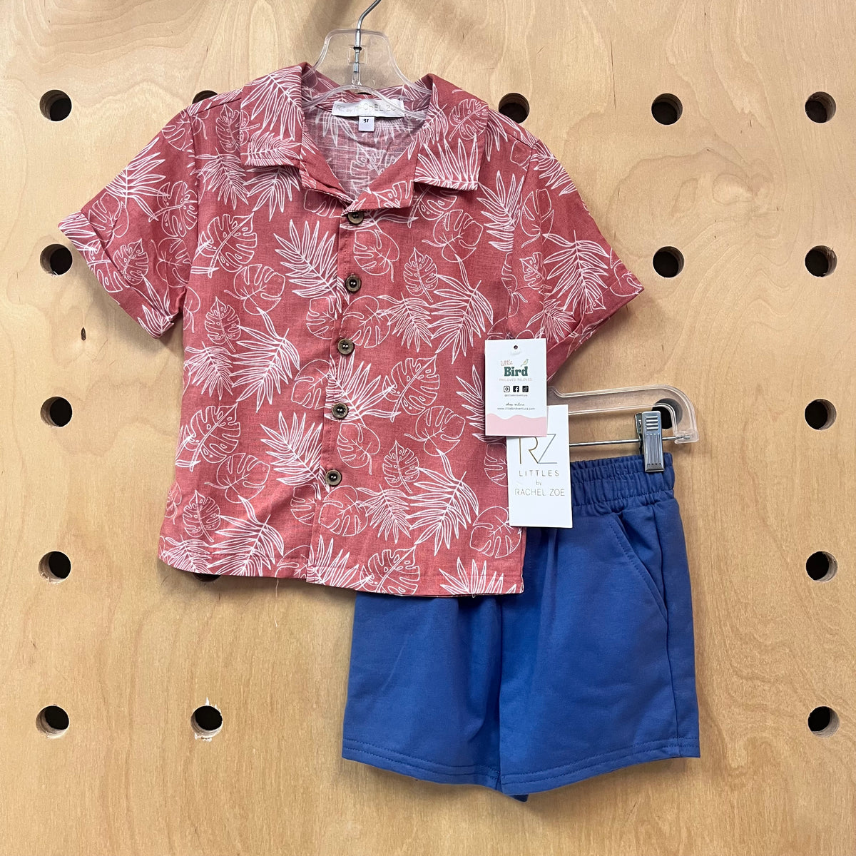 Triopical Button Up Shirt & Shorts NEW!