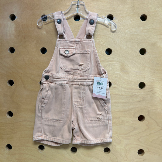 Blush Pink Denim Shortalls