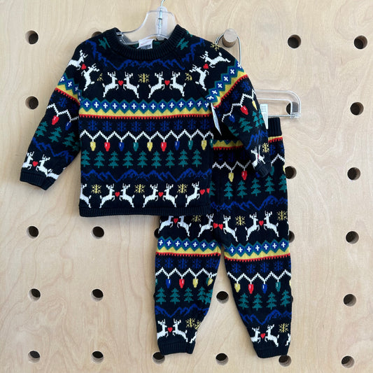 Reindeer Lights Holiday Knit Outfit