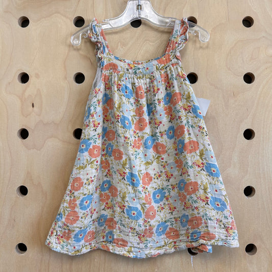 Beige Floral Organic Dress