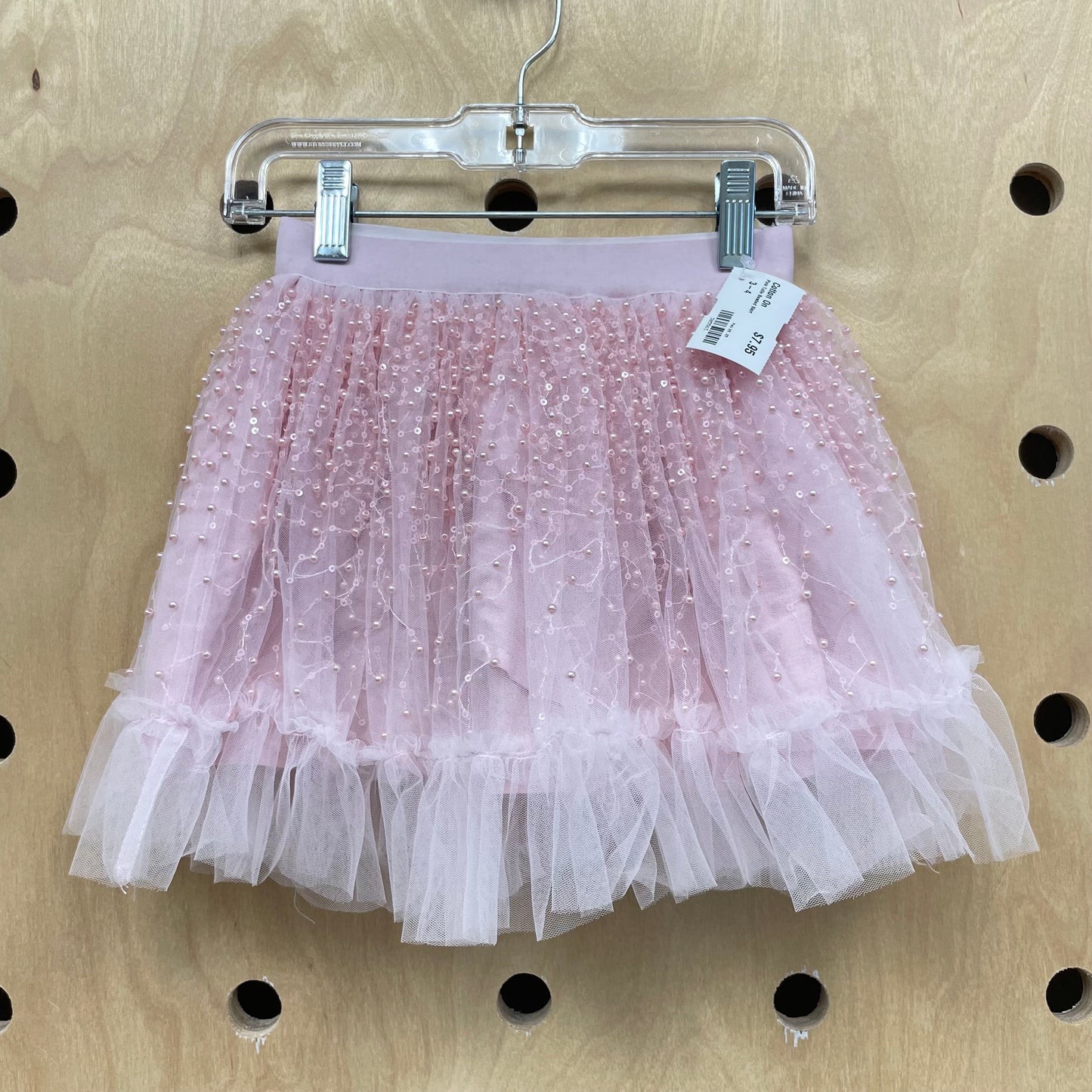 Pink Tulle Beaded Skirt