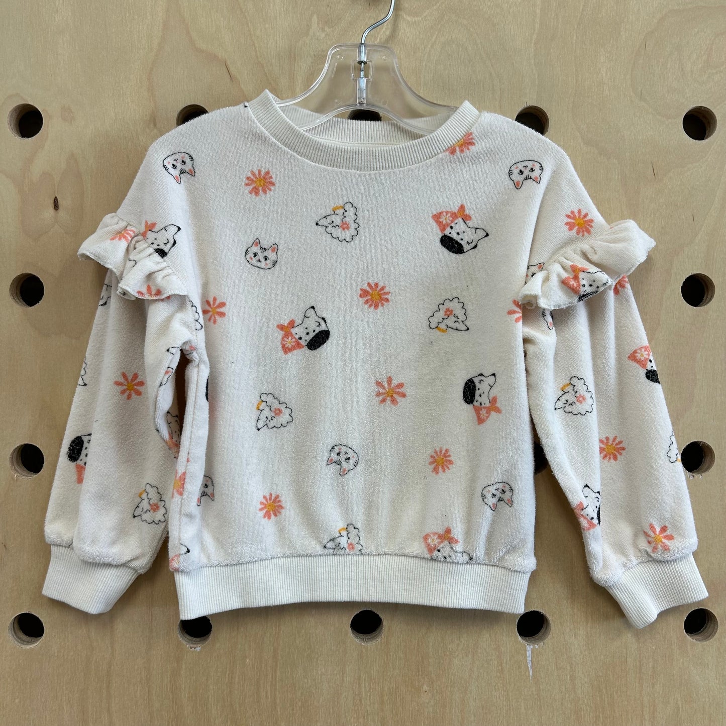Cream Dogs+Cats Terry Pullover
