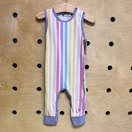 Pastels Striped Snap Romper