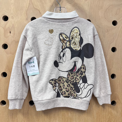 Tan Collared Sequin Minnie LS