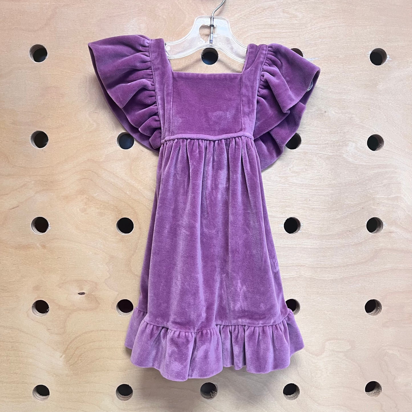 Purple Organic Velour Pinafore Jumper