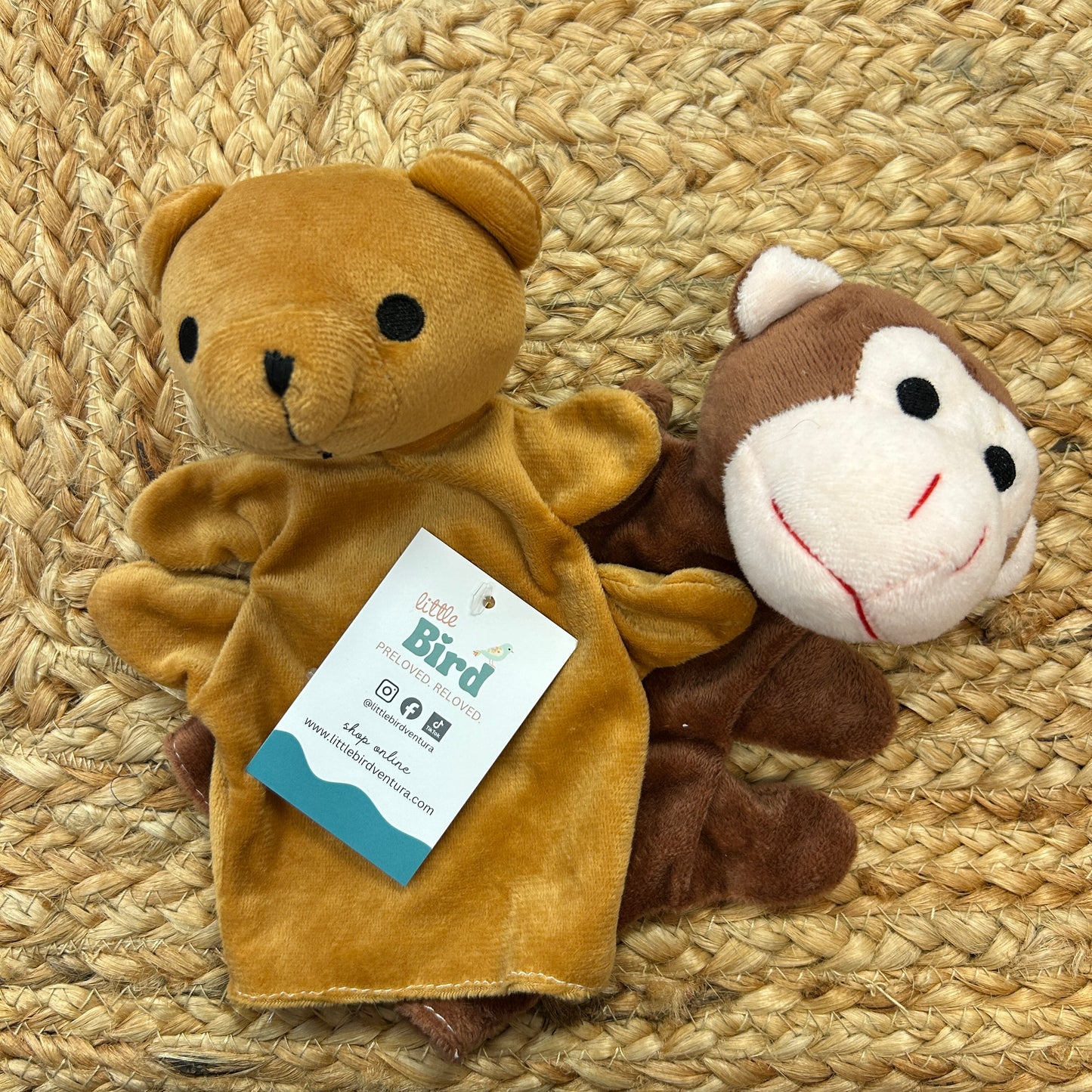 Bear & Monkey Hand Puppets