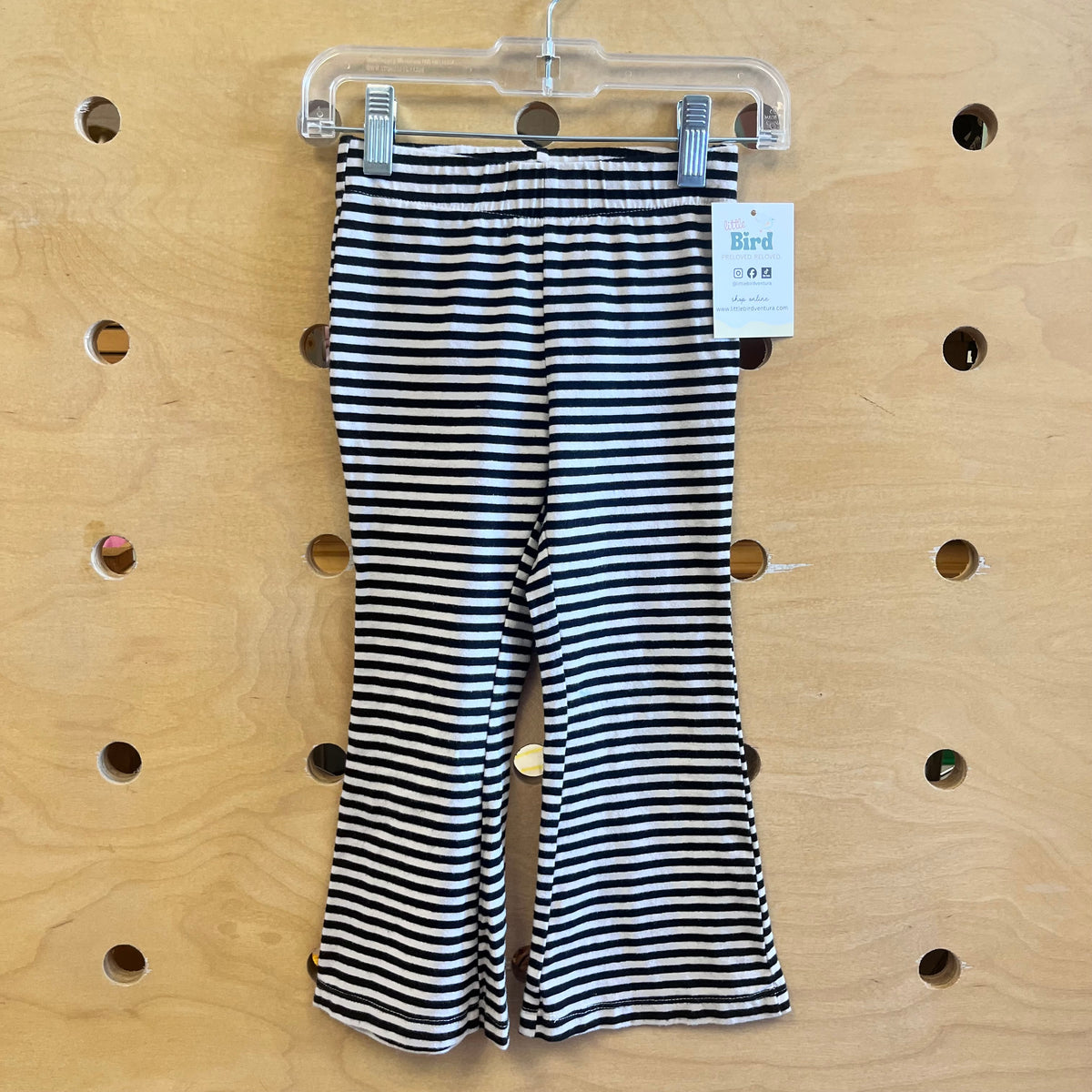 Black/White Striped Flare Leggings