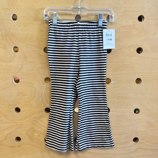 Black/White Striped Flare Leggings
