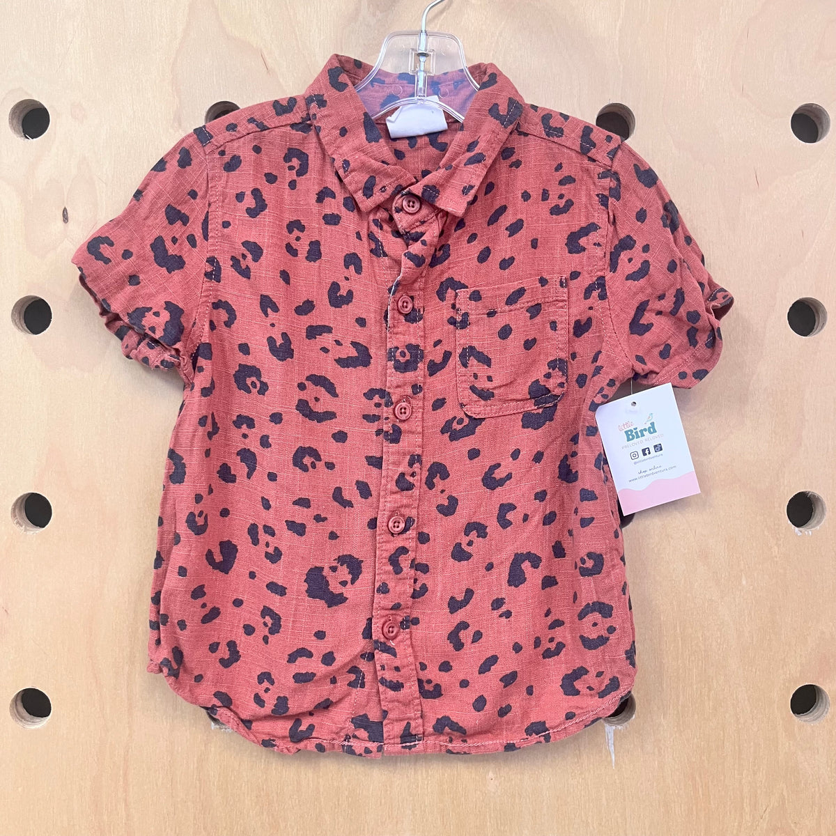 Rust Leopard Button Up